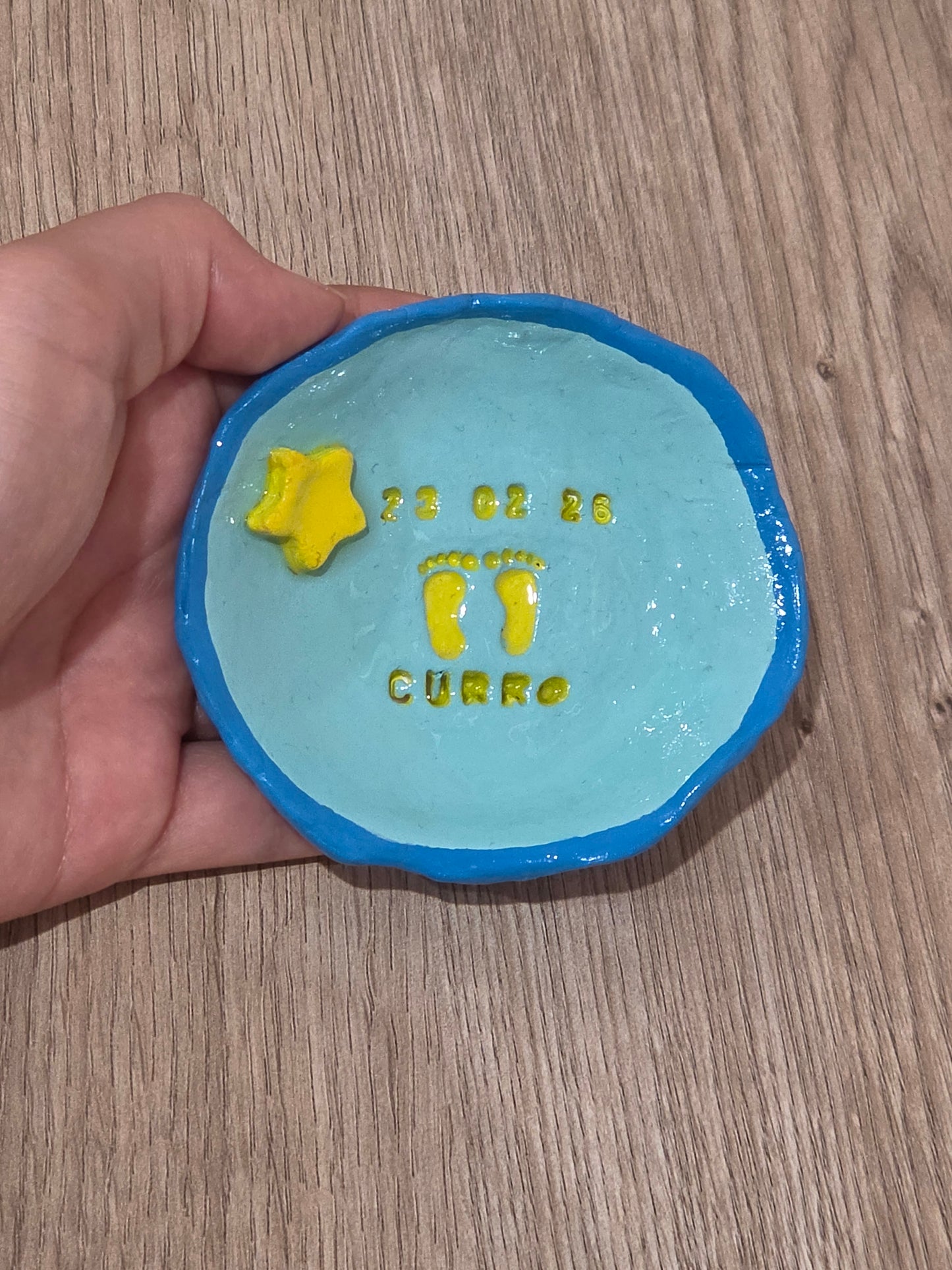 Platito personalizado bebé recuerdo recién nacido